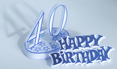 Image showing 40th birthday in blue