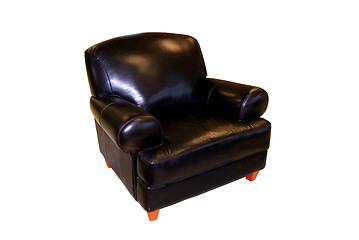 Image showing black leather chair