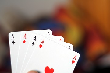 Image showing four aces and copyspace