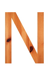 Image showing wood alphabet N