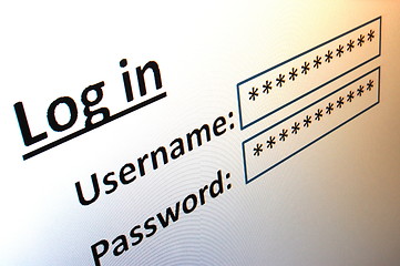 Image showing login on a website in the internet