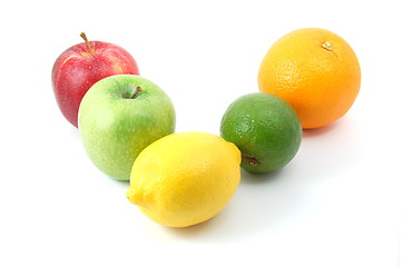 Image showing fruits on white