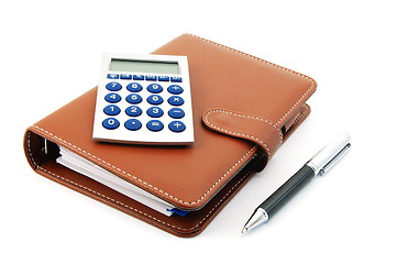 Image showing business organizer and pen