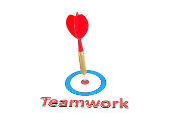 Image showing teamwork concept with dart arrow