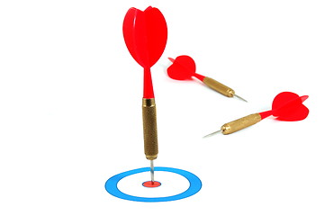 Image showing Dart arrow hit the target