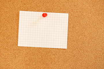 Image showing blank sheet of paper on bulletin board