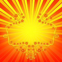 Image showing Orange background with rays