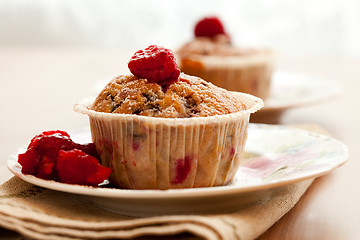 Image showing Raspberry muffins