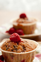 Image showing Raspberry muffins