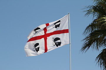 Image showing Sardinian flagg flying Italy