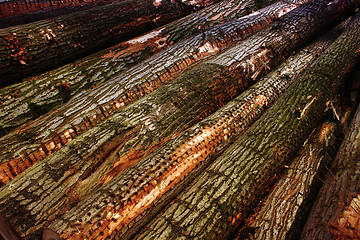 Image showing Pile of wood