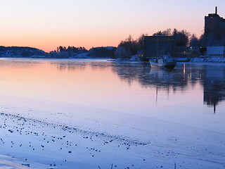 Image showing Fishing boat in the ice