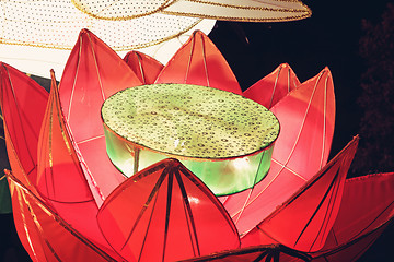 Image showing lantern of lotus blossom bunch in a festival 