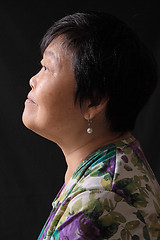 Image showing asian woman on black background 