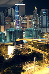 Image showing Hong Kong downtown at night 