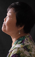 Image showing asian woman on black background 