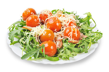 Image showing Salad with arugula and tomatoes