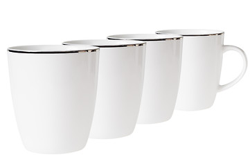 Image showing Four empty cup standing in line