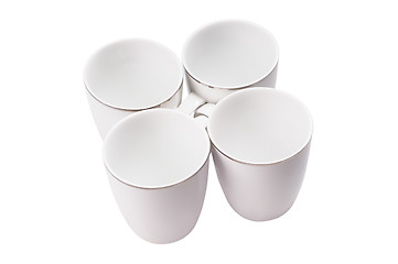 Image showing Four empty cup. View from top