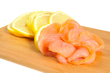 Image showing Salmon with lemon