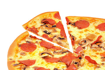 Image showing A pizza  with  pepperoni