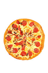 Image showing A pizza  with  pepperoni