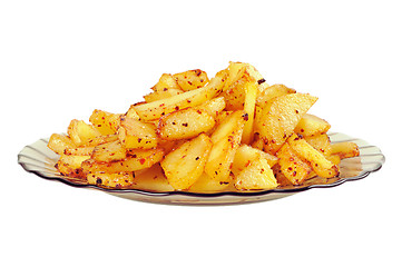 Image showing Fried potatoes  on a plate