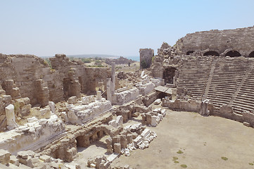 Image showing The ruins of the ancient amphitheater. Turkey