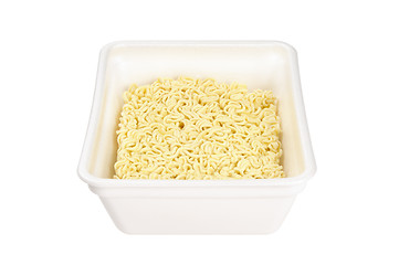 Image showing Instant noodles in a foam plate