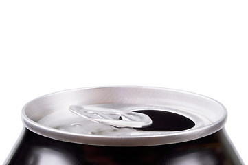 Image showing Opened aluminum can for soft drinks or beer