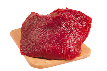 Image showing Beef on a wooden board