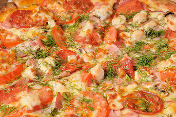 Image showing Pizza closeup. Background