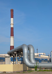 Image showing Factory pipe and plant.