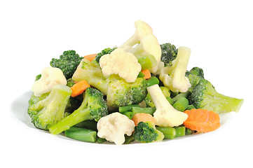 Image showing Cauliflower, broccoli, carrots and beans