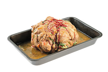 Image showing Baked ham on a tray