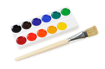 Image showing Art brush  and  color ink