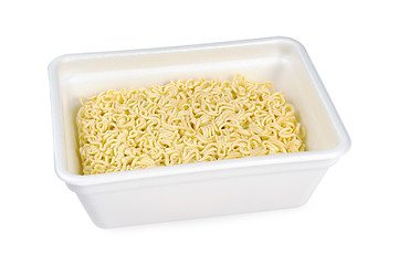 Image showing Instant noodles in a foam plate