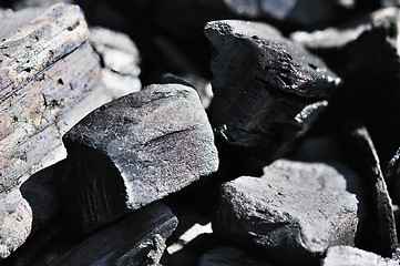 Image showing Black charcoal for barbecue