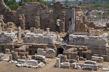 Image showing The ruins of the ancient amphitheater. Turkey