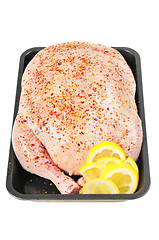 Image showing Stuffed chicken  on a baking sheet