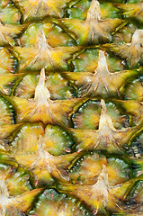 Image showing Ripe pineapple. Close up, background texture