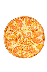 Image showing Vegetarian pizza  with cheese and tomatoes.