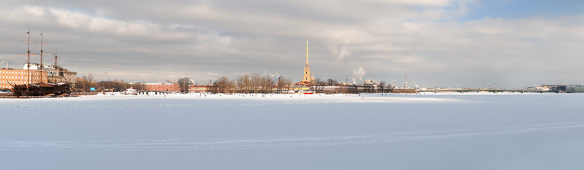 Image showing Panoramic picture of Peter and Paul Fortress