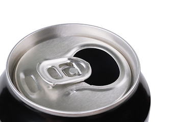 Image showing Opened aluminum can for soft drinks or beer