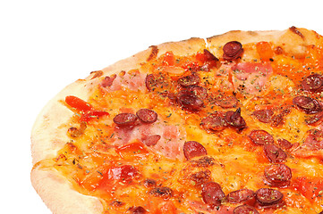 Image showing Pizza with  sausage  and bacon