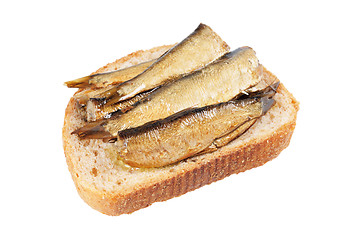 Image showing Sandwich with  sprats