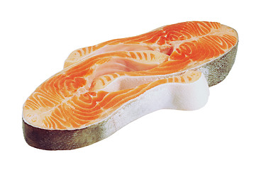 Image showing Raw salmon steaks