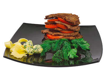 Image showing Roast beef on a plate