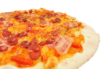 Image showing Pizza with  sausage  and bacon