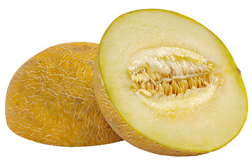 Image showing Cut melon in half